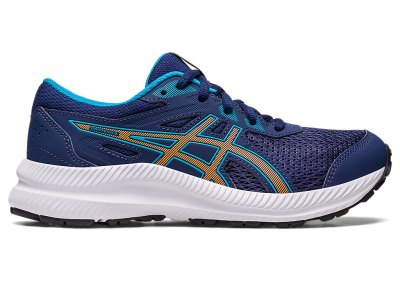 Asics Contend 8 Sports Tenisky Detske Indigo Modre Oranžové | SK1011-800