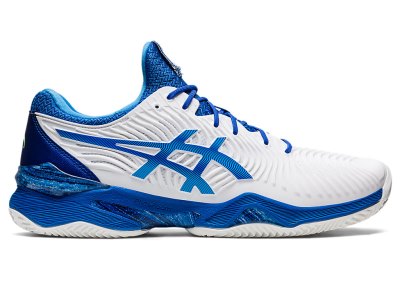 Asics Court FF Novak Clay Tenisove Tenisky Panske Biele Modre | SK7307-998